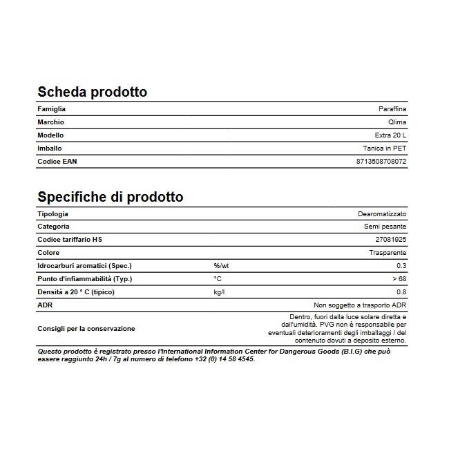 Combustibile Liquido EXTRA 20L Qlima