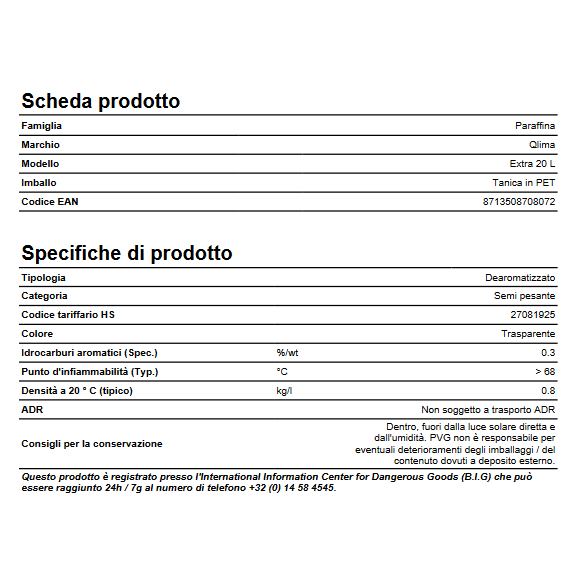Combustibile Liquido EXTRA 20L Qlima