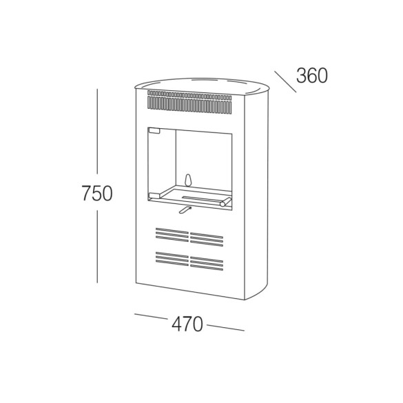 Stufa a Bioetanolo Ruby Elegance Bordeaux Tecno Air System