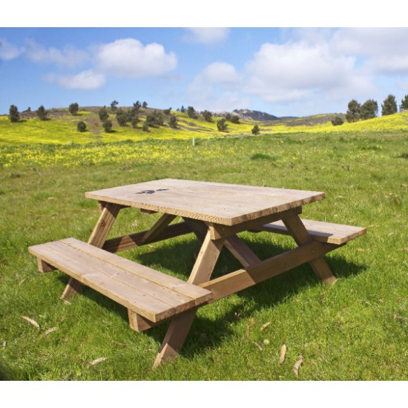 VERDELOOK Tavolo Pic Nic in Legno impregnato 180x120x70 cm