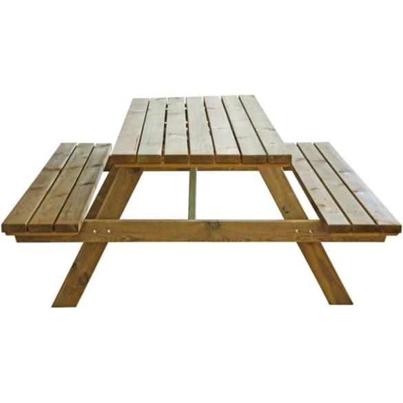 VERDELOOK Tavolo Pic Nic in Legno impregnato 180x120x70 cm