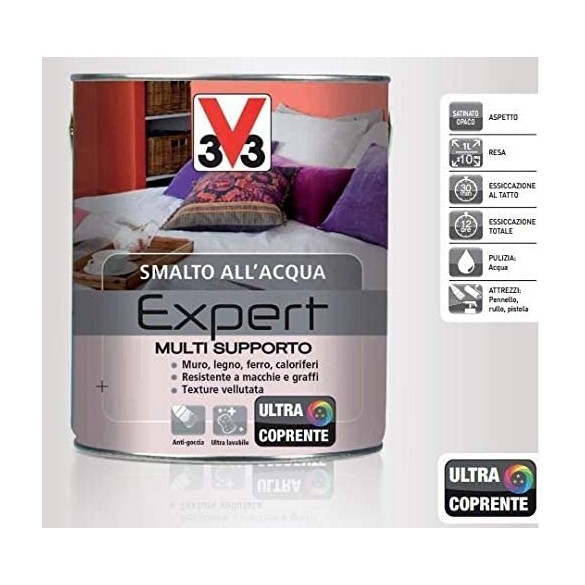 Smalto Acqua V33 Expert Multisupporto 0.125 Bianco