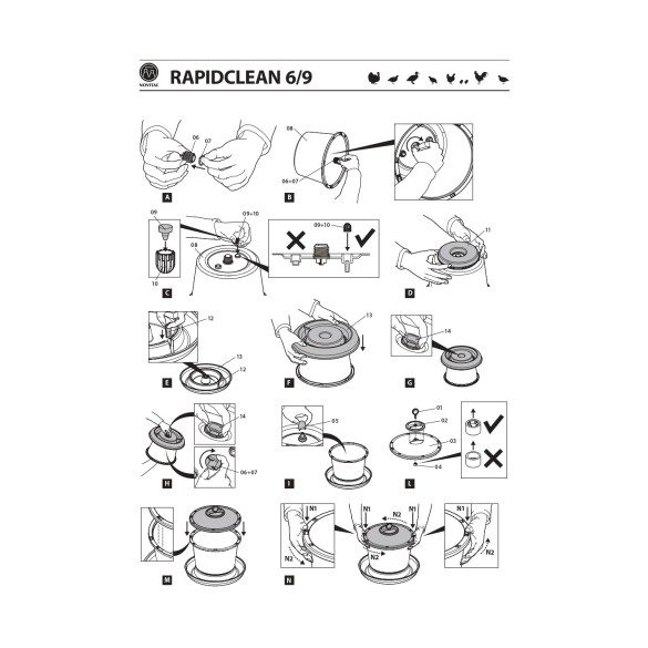 Abbeveratoio serbatoio Rapid Clean LT 9 + Gambe NOVITAL