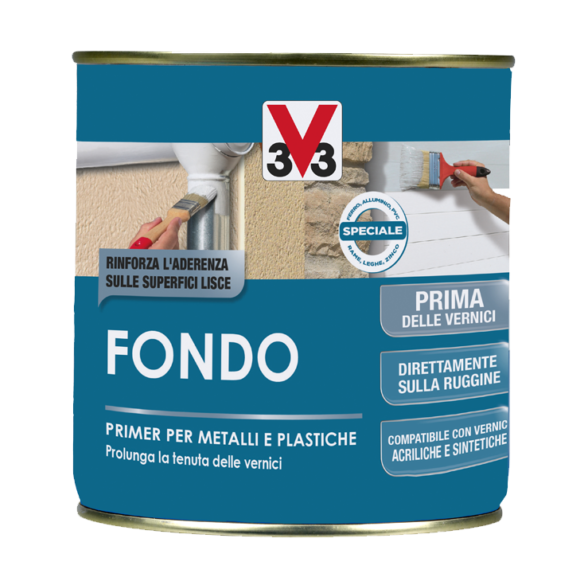 V33 Fondo per Metalli e Plastiche 0.5L  Bianco Opaco