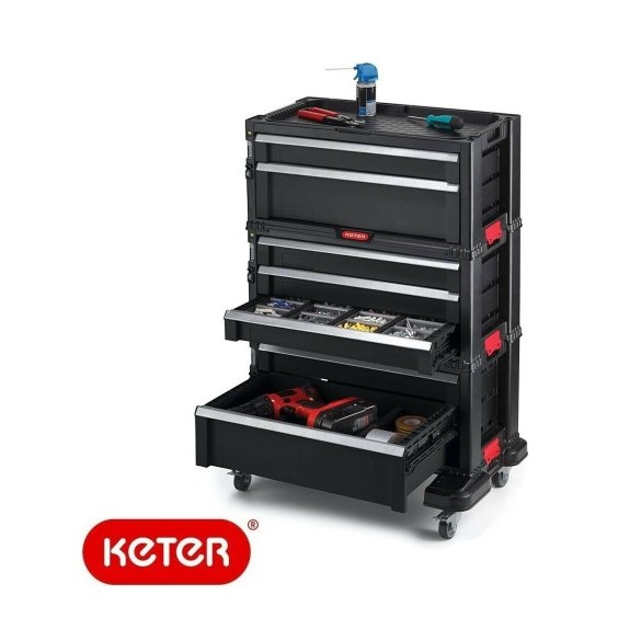 Carrello Porta Utensili Nero C/7 Cassetti KETER