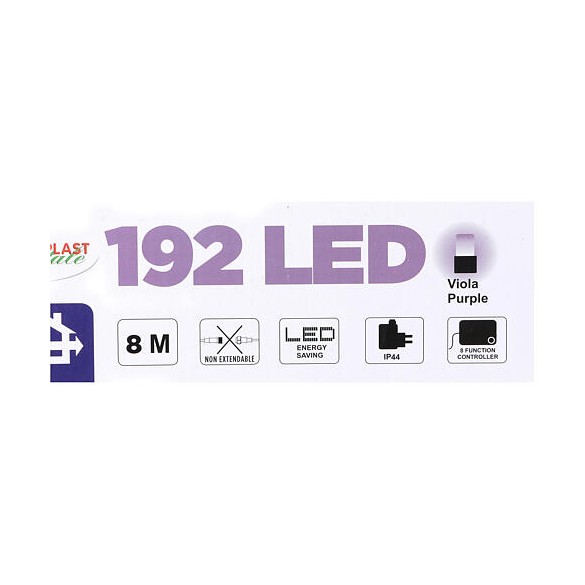 Luci da 192 Led Colore Viola con Giochi di Luce 8 mt GIOCOPLAST