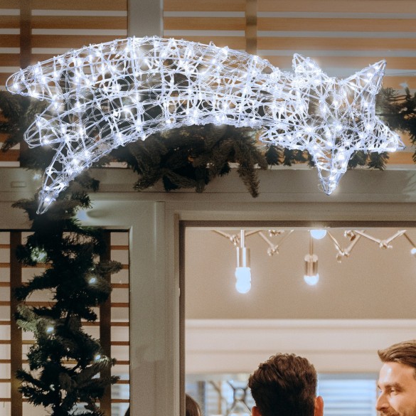 Stella Cometa 75 cm 2D 140 Gocce Led Bianco