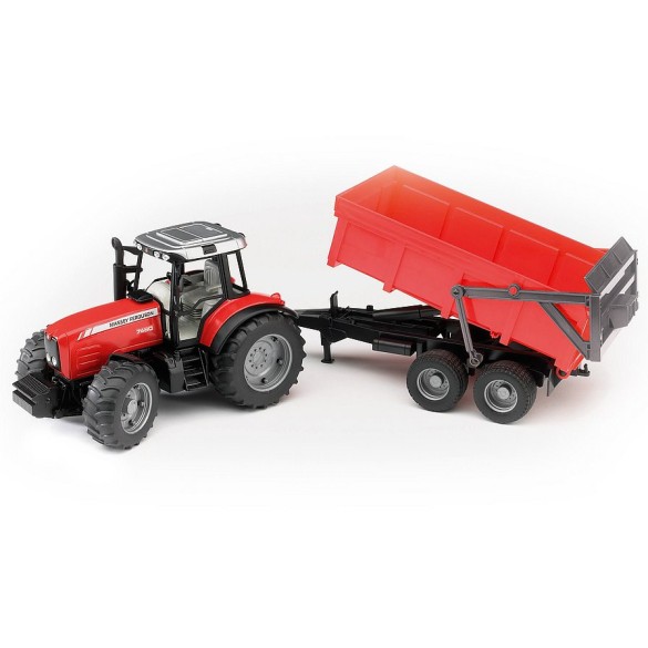 Trattore Massey Ferguson 7480 con Rimorchio Bruder