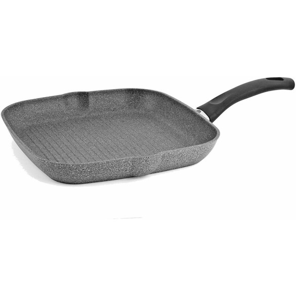 Bistecchiera Cortina Eco Granitium alluminio cm 28x28 Piastra Griglia BALLARINI