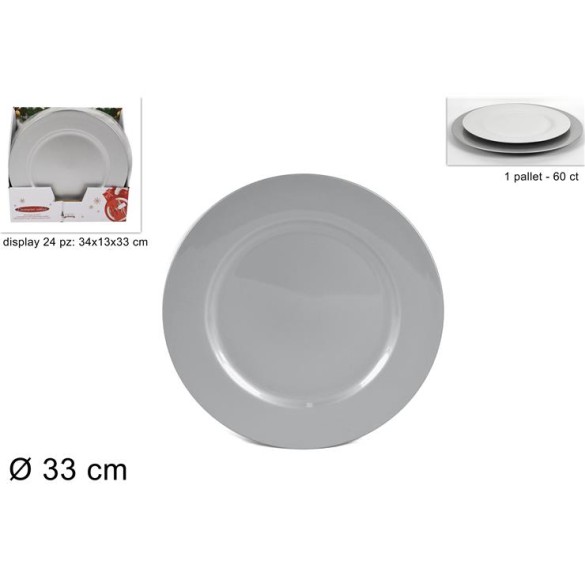 Sottopiatto Natalizio 33cm Colori Assortiti DUESSE CHRISTMAS