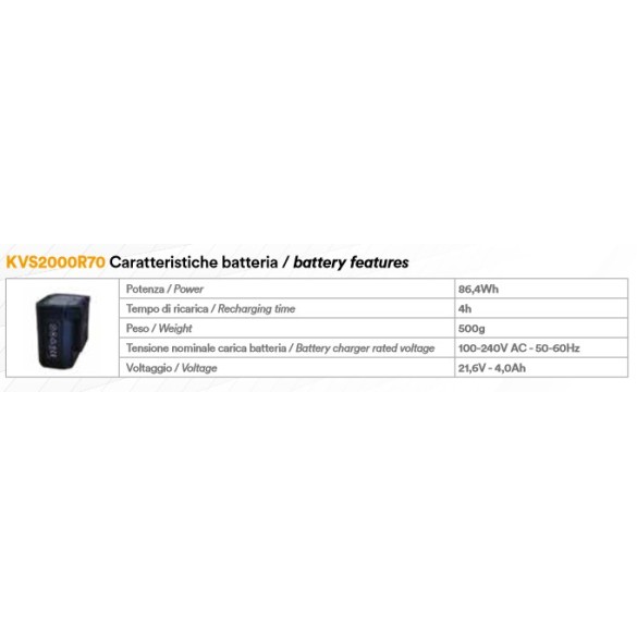 Potatore Seghetto a Catena con 2 Batterie su Asta KVS8000P Volpi