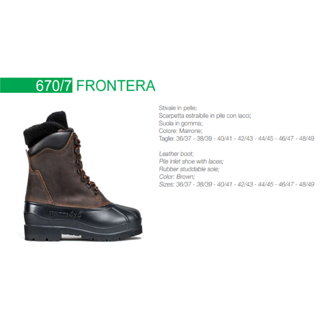 Stivale 4x4 mod. FRONTERA Misure...