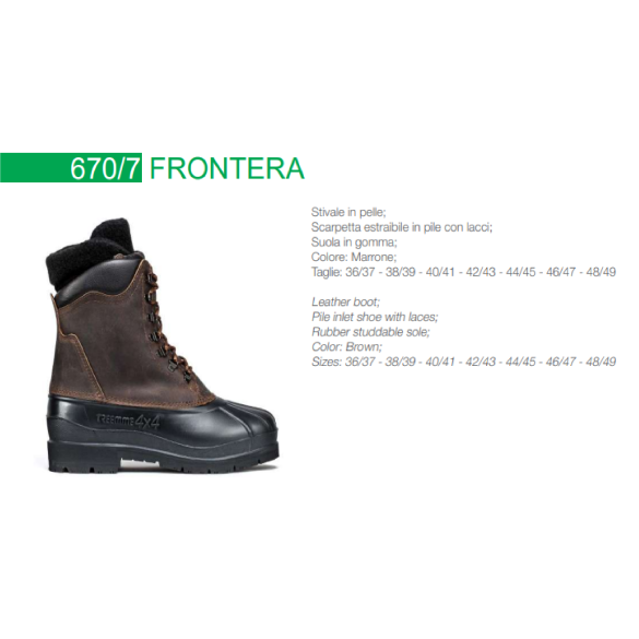 Stivale 4x4 mod. FRONTERA Misure Assortite TREEMME