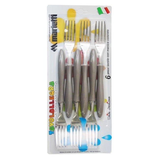 Forchette 6 pz Marietti Colori Assortiti