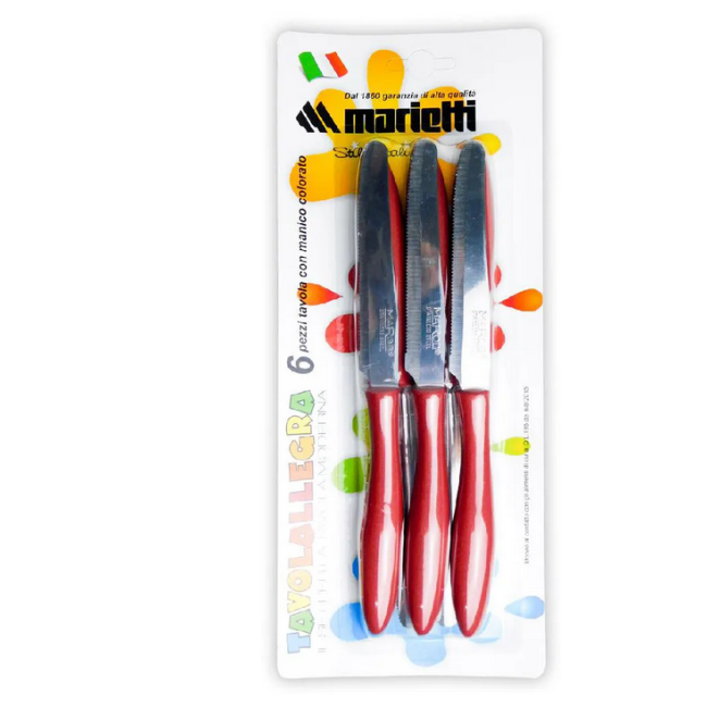 Coltelli 6pz Marietti Colori Assortiti