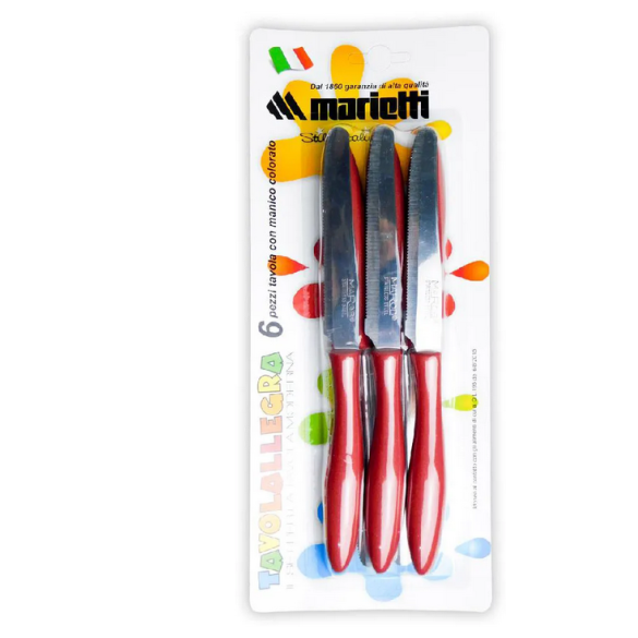 Coltelli 6pz Marietti Colori Assortiti