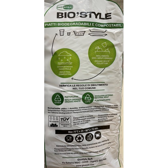 Piatti Fondi BIO 30 pz GIOSTYLE