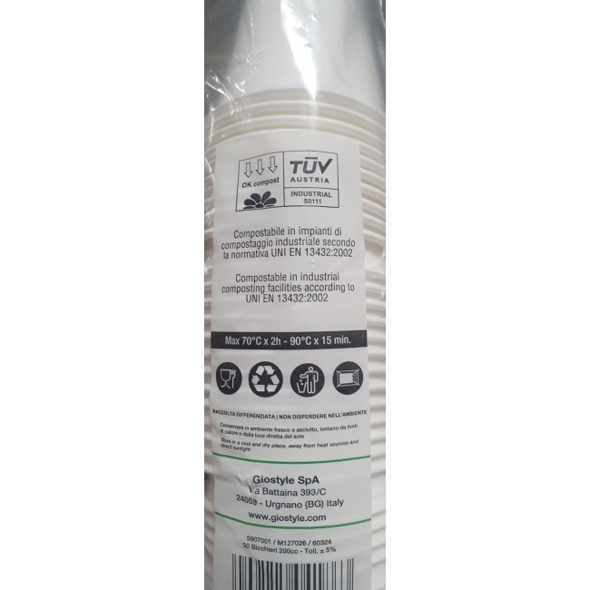 Bicchieri 200cc BIO 50pz GIOSTYLE