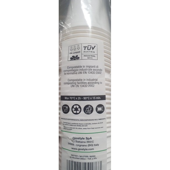 Bicchieri 200cc BIO 50pz GIOSTYLE