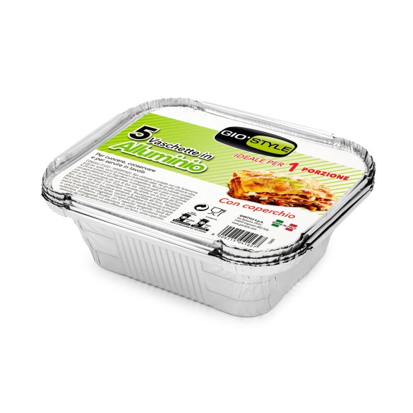 Teglia di Allumino c/coperchio 5pz GIOSTYLE