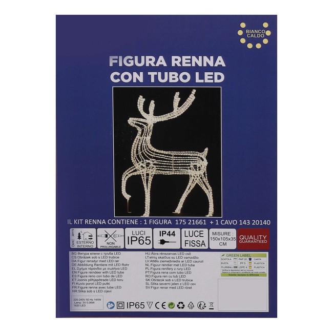 Renna Luminosa Bianco Caldo 150 CM...