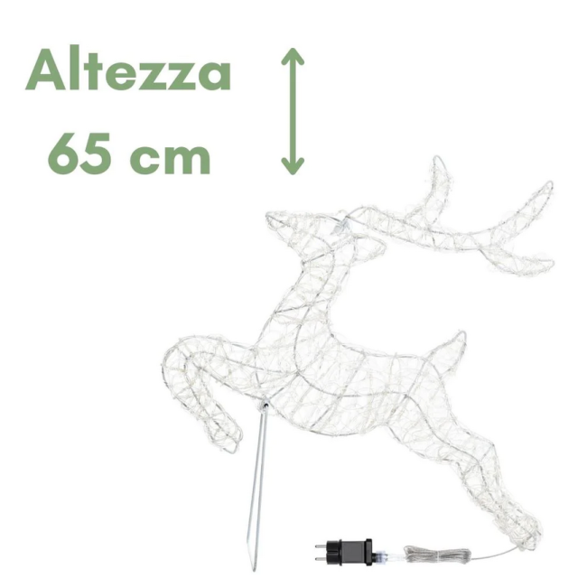 Renna Galoppante h65 cm 100 gocce Led...