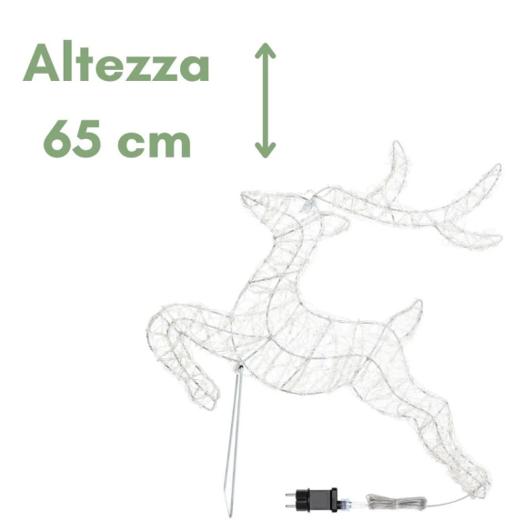 Renna Galoppante h65 cm 100 gocce Led LOTTI