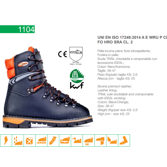 Stivale Boscaiolo Antitaglio con Cuciture Ideal Taglie Assortite TREEMME