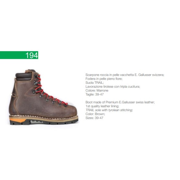 Scarpone Roccia In Pelle Gallusser mod. 194 Misure Assortite TREEMME