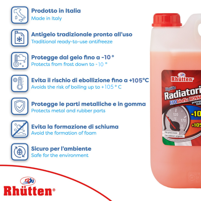 Olio per Radiatori Rosso -10 C 5 KG...