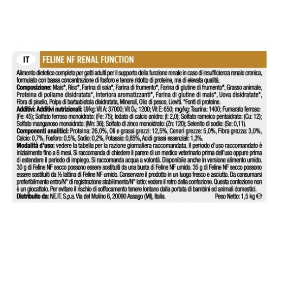 Purina Veterinary Diets NF Renal Function per Gatto da 1,5kg