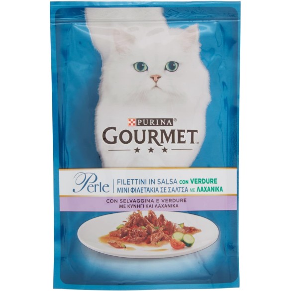 Gourmet Gatto Perle Filettini di Selvaggina e Verdure in Salsa 85 gr PURINA