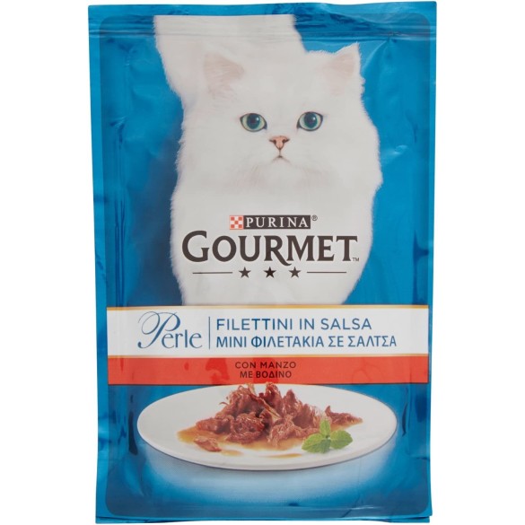 Gatto Perle Filettini di Manzo in Salsa 85 gr PURINA