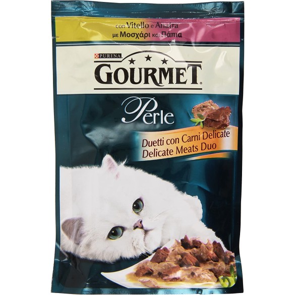 Gatto Perle Duetti Con Vitello E Anatra 85 gr PURINA