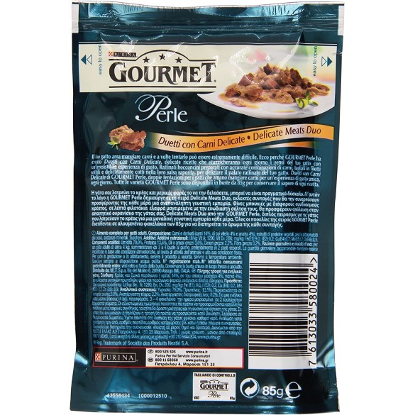 Gatto Perle Duetti Con Vitello E Anatra 85 gr PURINA