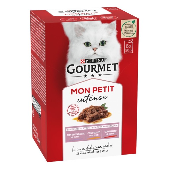 Gatto Mon Petit Selvaggina Fegato e Manzo 6x50 gr PURINA