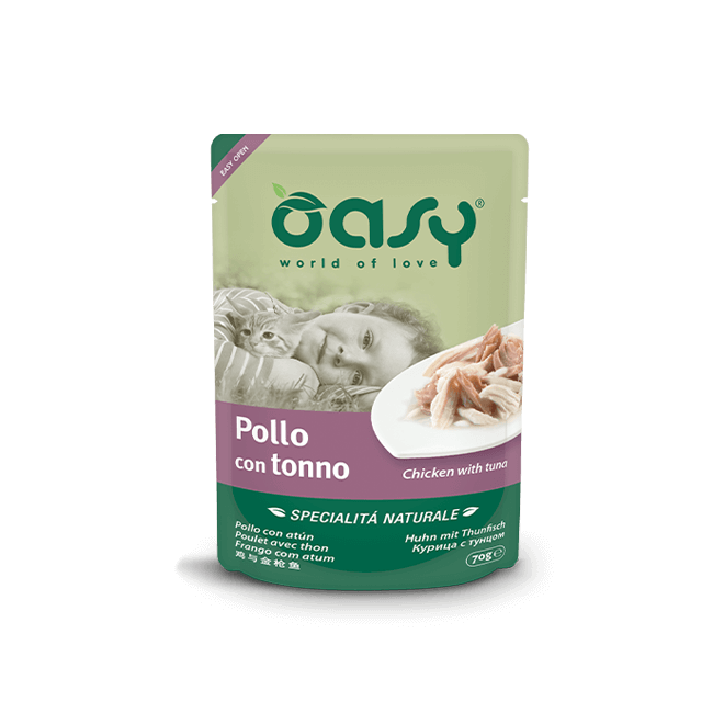 Gatto - Pollo con Tonno busta 70 gr OASY