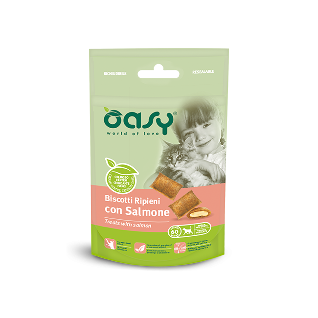 Gatto - Biscotto con Salmone 60 gr OASY