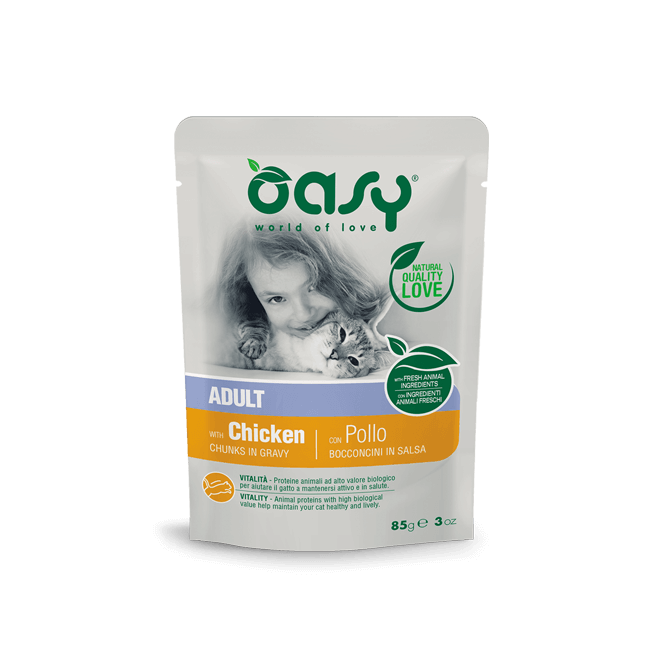 Gatto - Bocconcini Adult Pollo 85gr OASY