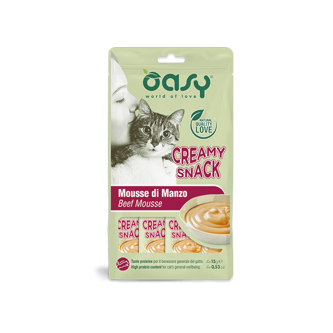 Gatto - Snack Creamy Manzo 4x15 gr OASY
