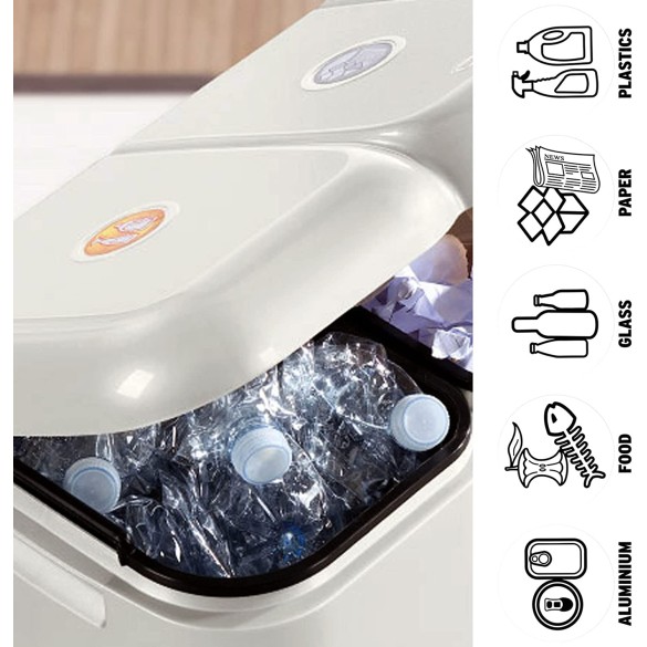 Patty 2 - Pattumiera Differenziata Collezione Aurora TONTARELLI