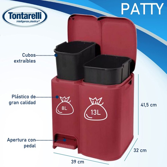 Patty 2 - Pattumiera Differenziata Collezione Aurora TONTARELLI