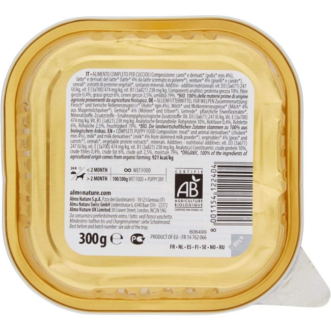 Almo Nature Cane Bio Patè Puppy 300gr