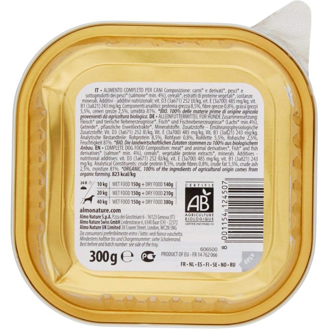 Almo Nature Cane Bio Patè Salmone 300gr