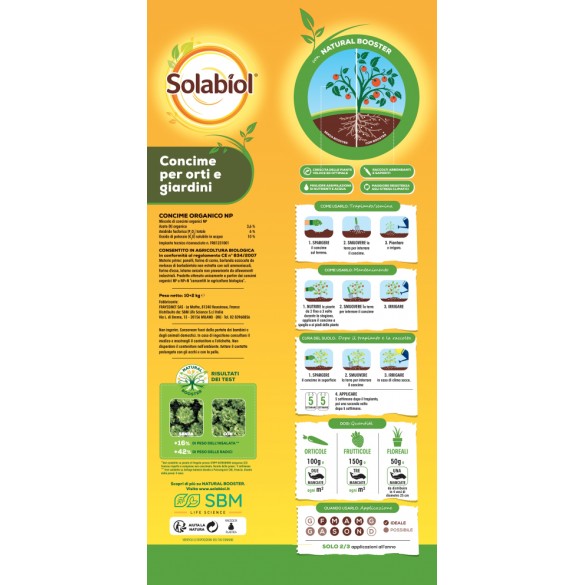 Concime per Orto e Giardino formati 5/12Kg  SOLABIOL