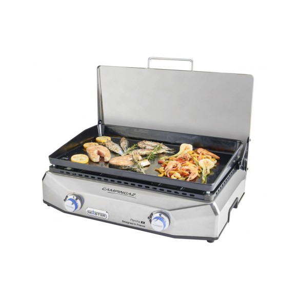 Campingaz Master Plancha EX - Plancha da Tavolo Gas, 2 Bruciatori, Modello 3000004801