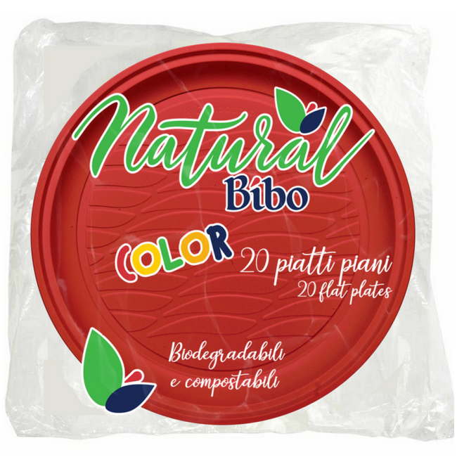 Piatti Natur Rosso 20pz BIBO