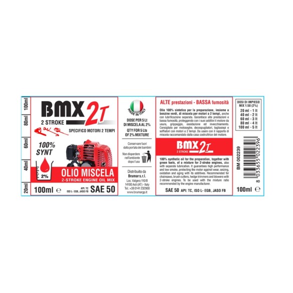 Olio Miscela per Motori 2 Tempi BMX 100 ml