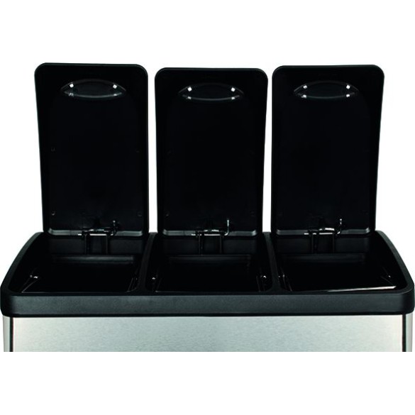 Pattumiera Differenziata Tris Inox 46x31x40 cm 8+8+8L VIGOR
