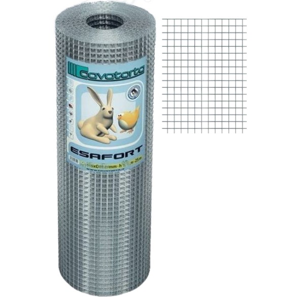 Rete Elettrosaldata Zincata Esafort  12,7x12,7 h80 25mt CAVATORTA